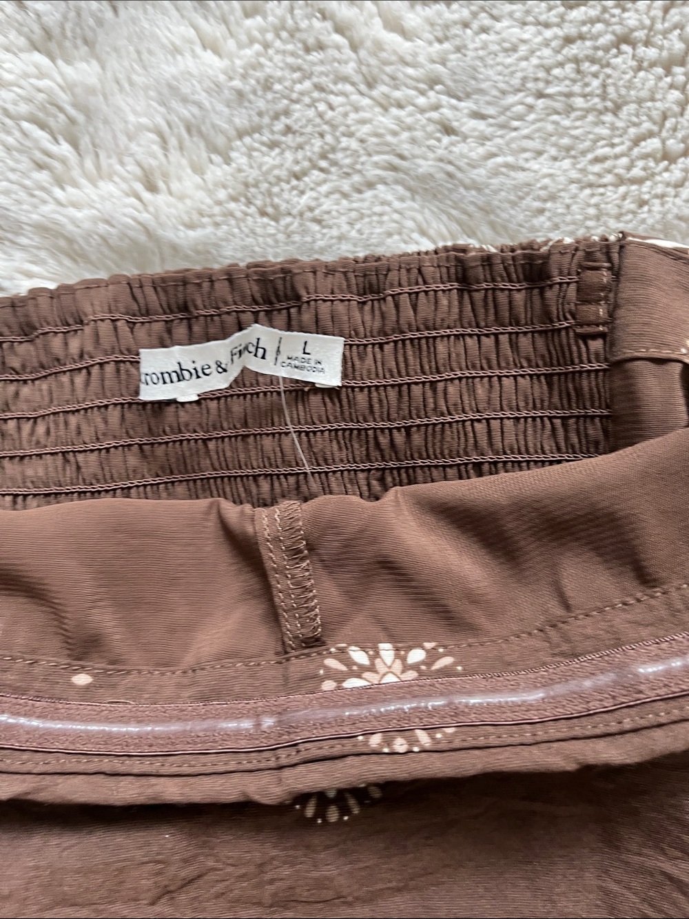 Abercrombie & Fitch Strapless Brown Mini Skort Sz-L - Picture 12 of 15